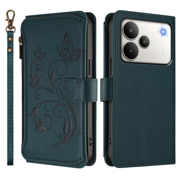 For Realme P4 Pro 5G Butterfly Love Flower Multi-card Zipper Wallet Leather Phone Case