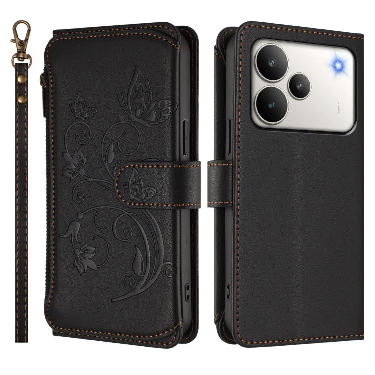 For Realme P4 Pro 5G Butterfly Love Flower Multi-card Zipper Wallet Leather Phone Case