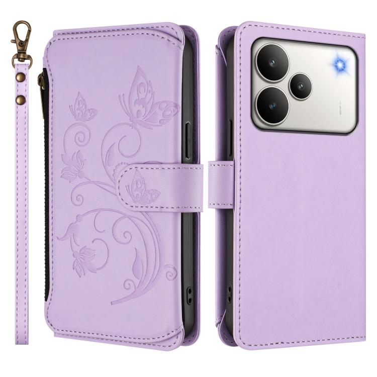 For Realme P4 Pro 5G Butterfly Love Flower Multi-card Zipper Wallet Leather Phone Case