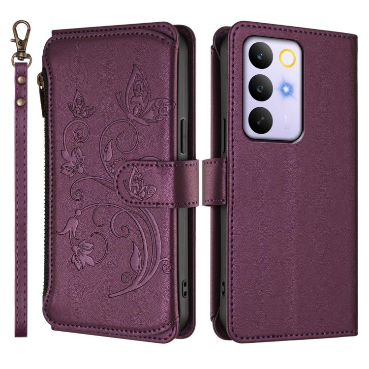For Realme C83 India / C85 / 15X Butterfly Love Flower Multi-card Zipper Wallet Leather Phone Case