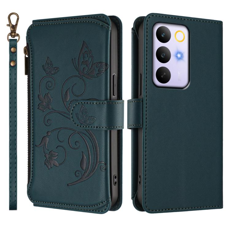 For Realme C83 India / C85 / 15X Butterfly Love Flower Multi-card Zipper Wallet Leather Phone Case