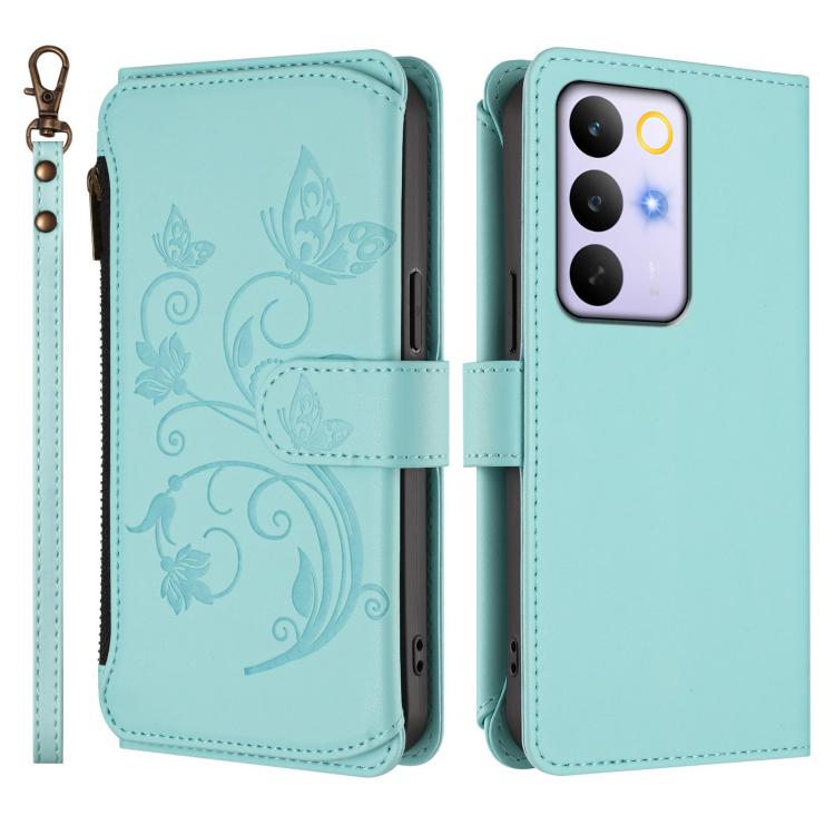 For Realme C83 India / C85 / 15X Butterfly Love Flower Multi-card Zipper Wallet Leather Phone Case