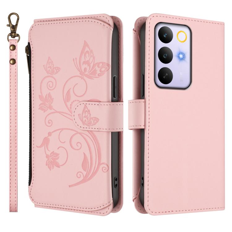 For Realme C83 India / C85 / 15X Butterfly Love Flower Multi-card Zipper Wallet Leather Phone Case