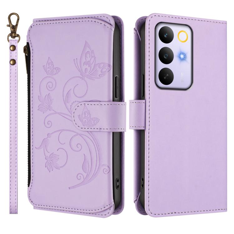 For Realme C83 India / C85 / 15X Butterfly Love Flower Multi-card Zipper Wallet Leather Phone Case