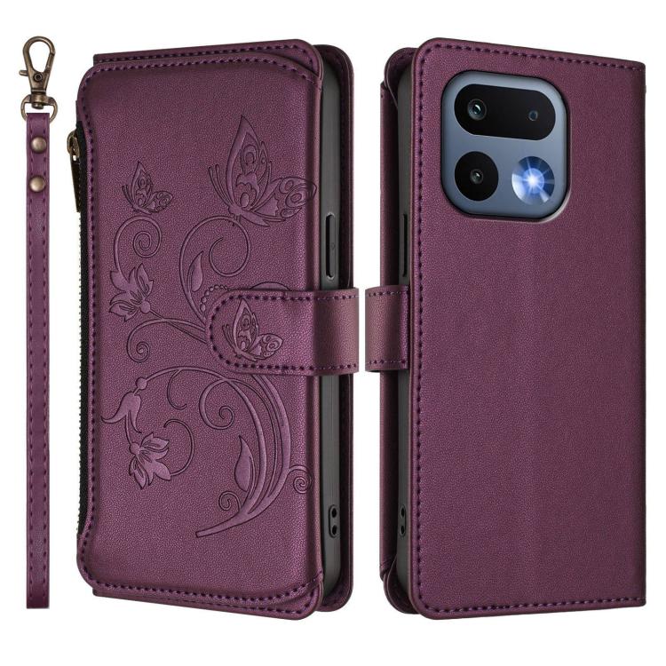 For Realme 16 Pro 5G Global Butterfly Love Flower Multi-card Zipper Wallet Leather Phone Case
