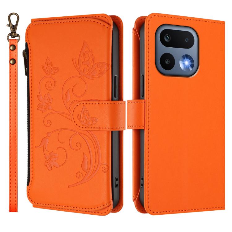 For Realme 16 Pro 5G Global Butterfly Love Flower Multi-card Zipper Wallet Leather Phone Case