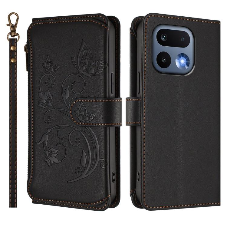 For Realme 16 Pro 5G Global Butterfly Love Flower Multi-card Zipper Wallet Leather Phone Case