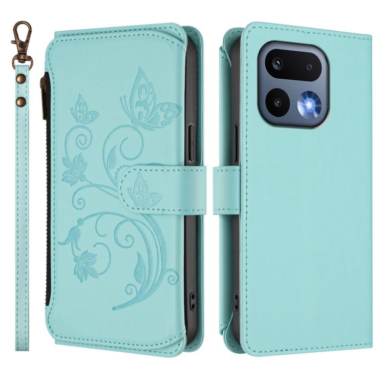 For Realme 16 Pro 5G Global Butterfly Love Flower Multi-card Zipper Wallet Leather Phone Case