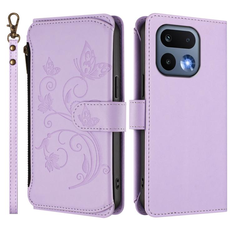 For Realme 16 Pro 5G Global Butterfly Love Flower Multi-card Zipper Wallet Leather Phone Case
