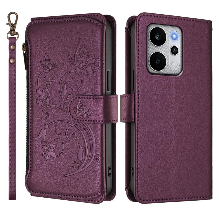 For Realme P4 Power 4G Butterfly Love Flower Multi-card Zipper Wallet Leather Phone Case