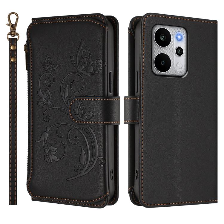 For Realme P4 Power 4G Butterfly Love Flower Multi-card Zipper Wallet Leather Phone Case