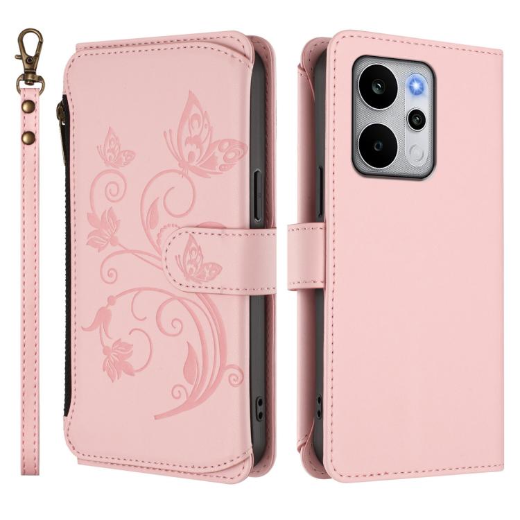 For Realme P4 Power 4G Butterfly Love Flower Multi-card Zipper Wallet Leather Phone Case