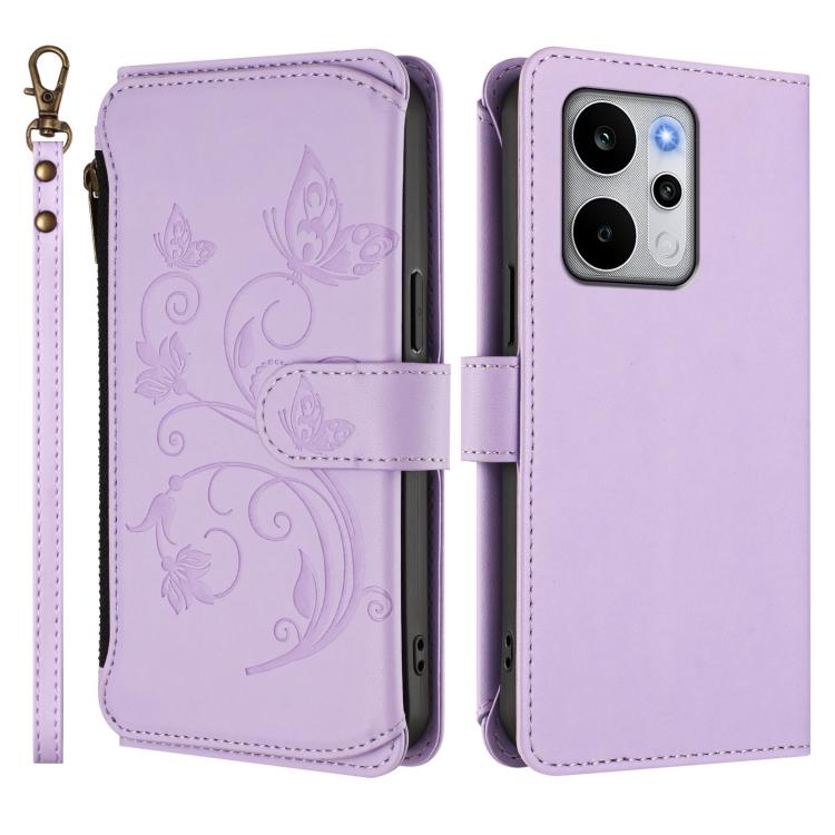 For Realme P4 Power 4G Butterfly Love Flower Multi-card Zipper Wallet Leather Phone Case