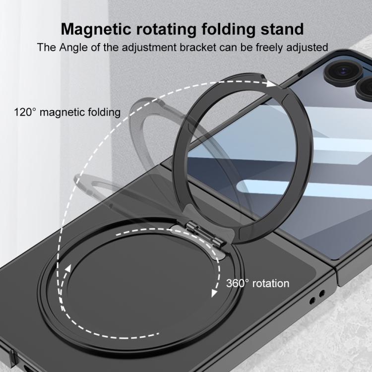 For Samsung Galaxy Z Flip7 5G GKK Integrated Electroplating Full Coverage Phone Case with Magnetic Rotating Bracket
