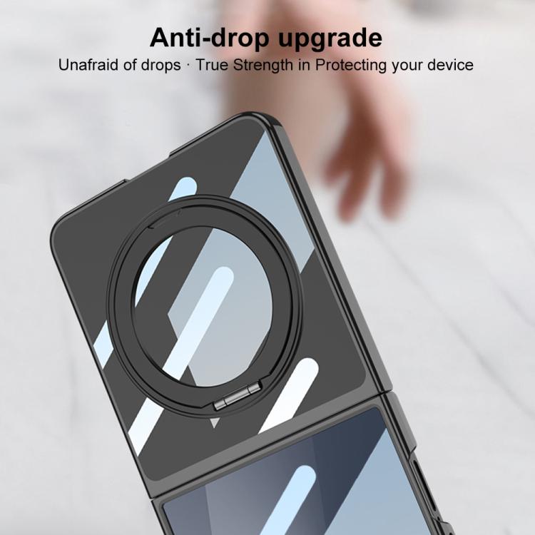 For Samsung Galaxy Z Flip7 5G GKK Integrated Electroplating Full Coverage Phone Case with Magnetic Rotating Bracket