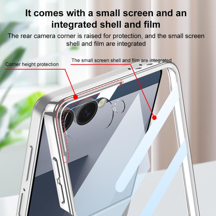 For Samsung Galaxy Z Flip7 5G GKK Integrated Electroplating Full Coverage Phone Case with Magnetic Rotating Bracket