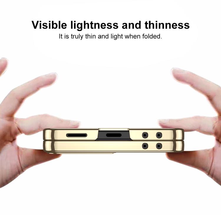 For Samsung Galaxy Z Flip7 5G GKK Integrated Electroplating Full Coverage Phone Case with Magnetic Rotating Bracket