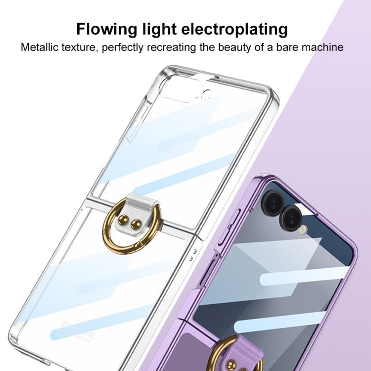 For Samsung Galaxy Z Flip7 5G GKK Integrated Electroplating Phantom Full Coverage Phone Case with Ring