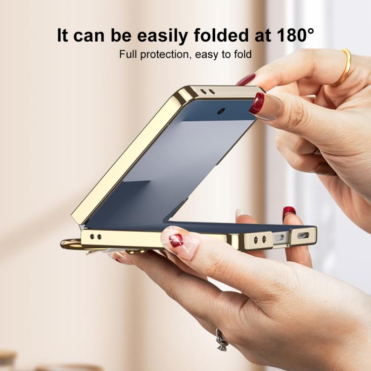 For Samsung Galaxy Z Flip7 5G GKK Integrated Electroplating Phantom Full Coverage Phone Case with Ring