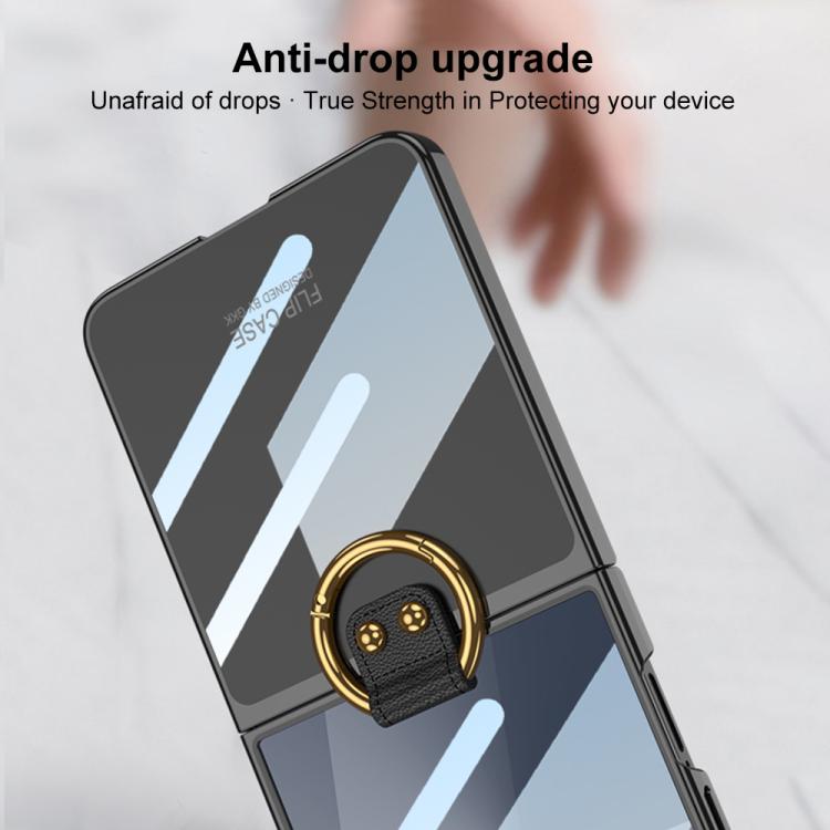 For Samsung Galaxy Z Flip7 5G GKK Integrated Electroplating Phantom Full Coverage Phone Case with Ring
