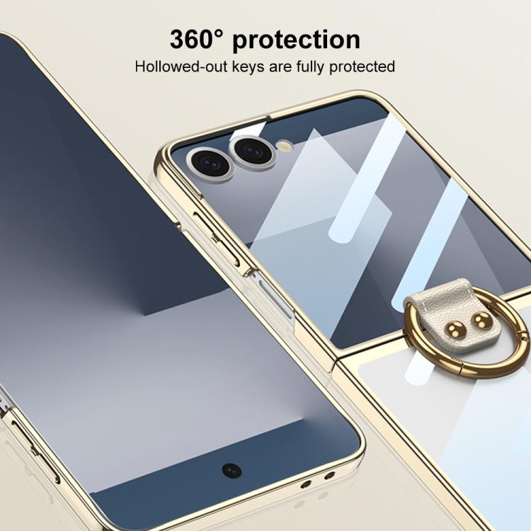 For Samsung Galaxy Z Flip7 5G GKK Integrated Electroplating Phantom Full Coverage Phone Case with Ring