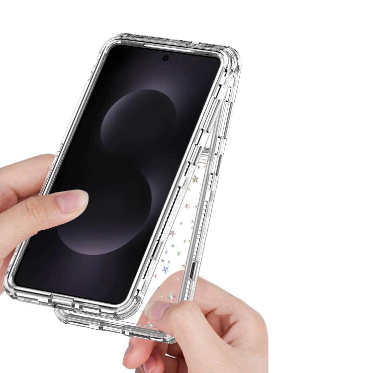 For Samsung Galaxy S25 Edge 5G Transparent Acrylic Laser Paper Phone Case