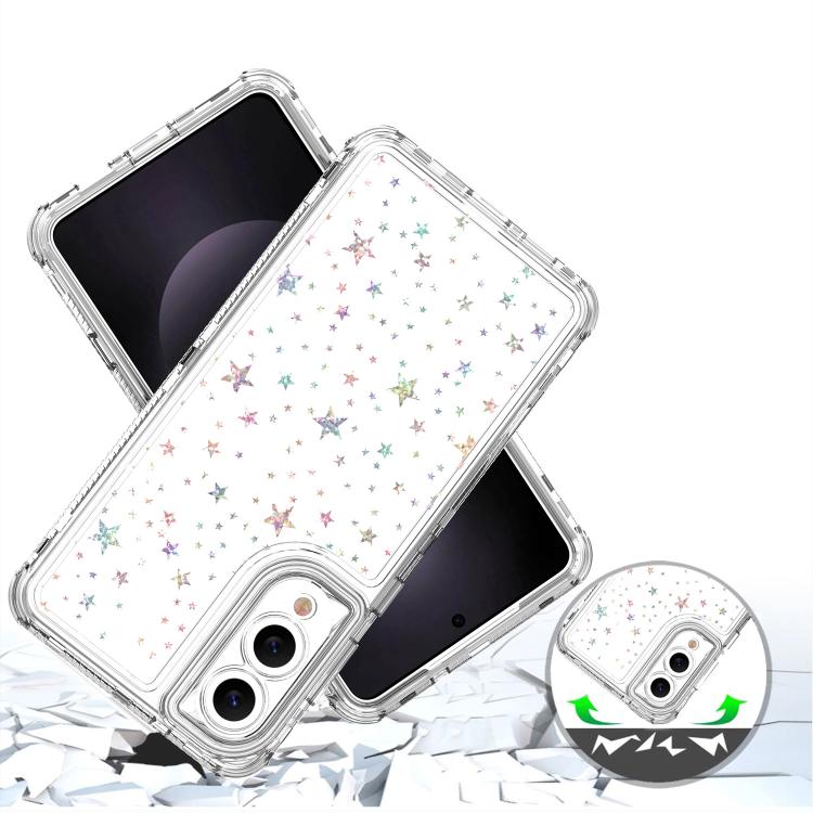 For Samsung Galaxy S25 Edge 5G Transparent Acrylic Laser Paper Phone Case