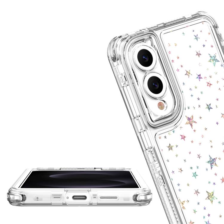For Samsung Galaxy S25 Edge 5G Transparent Acrylic Laser Paper Phone Case