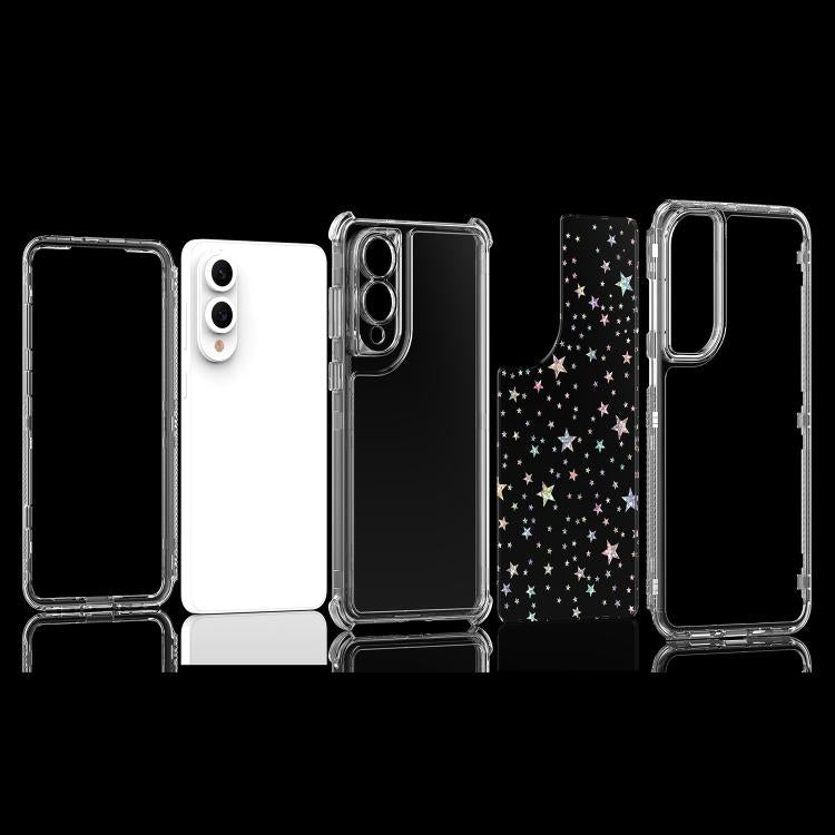 For Samsung Galaxy S25 Edge 5G Transparent Acrylic Laser Paper Phone Case