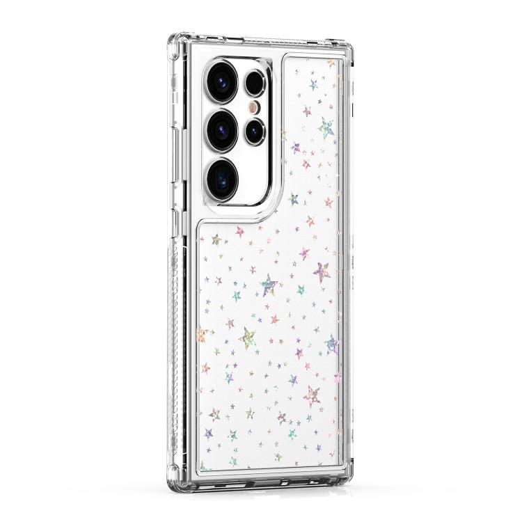 For Samsung Galaxy S24 Ultra 5G Transparent Acrylic Laser Paper Phone Case