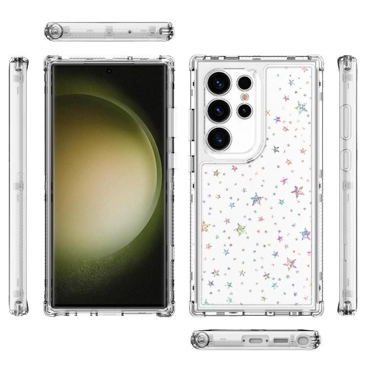 For Samsung Galaxy S24 Ultra 5G Transparent Acrylic Laser Paper Phone Case