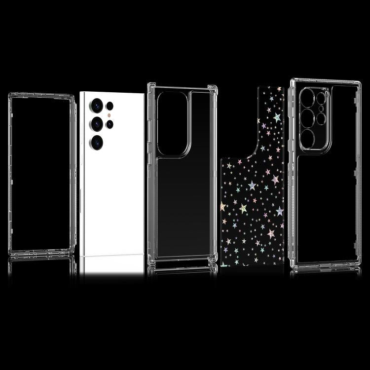 For Samsung Galaxy S24 Ultra 5G Transparent Acrylic Laser Paper Phone Case