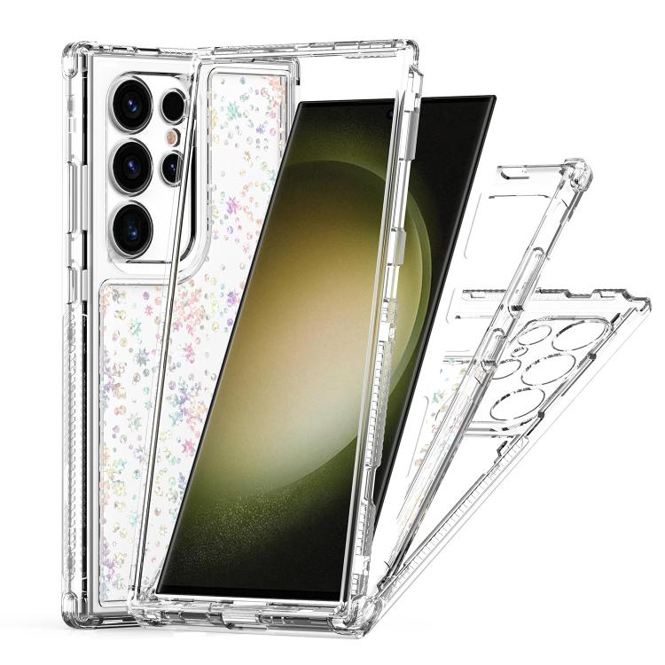 For Samsung Galaxy S24 Ultra 5G Transparent Acrylic Laser Paper Phone Case