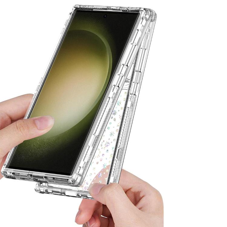 For Samsung Galaxy S24 Ultra 5G Transparent Acrylic Laser Paper Phone Case
