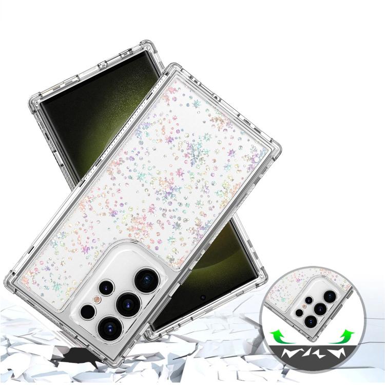 For Samsung Galaxy S24 Ultra 5G Transparent Acrylic Laser Paper Phone Case