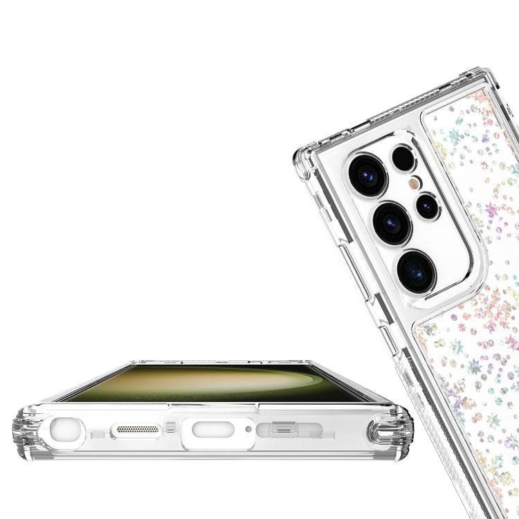 For Samsung Galaxy S24 Ultra 5G Transparent Acrylic Laser Paper Phone Case