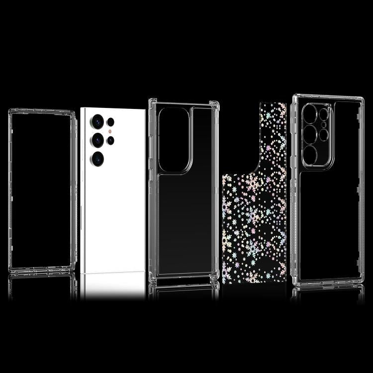 For Samsung Galaxy S24 Ultra 5G Transparent Acrylic Laser Paper Phone Case