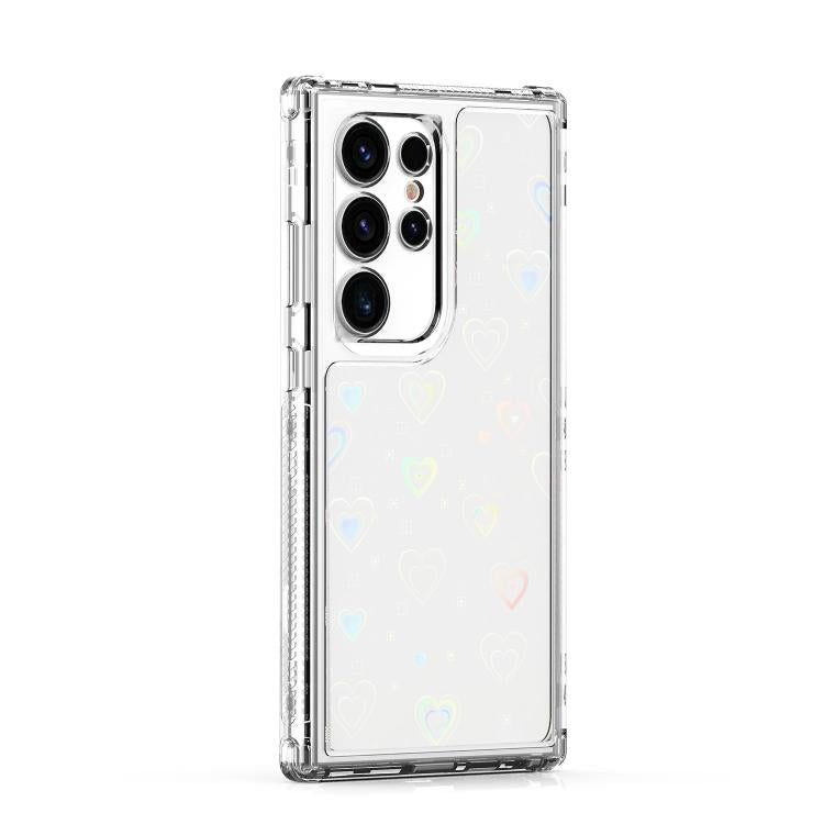 For Samsung Galaxy S24 Ultra 5G Transparent Acrylic Laser Paper Phone Case