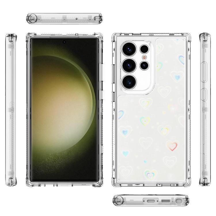 For Samsung Galaxy S24 Ultra 5G Transparent Acrylic Laser Paper Phone Case