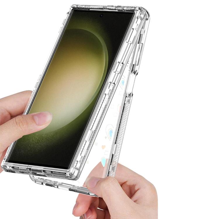 For Samsung Galaxy S24 Ultra 5G Transparent Acrylic Laser Paper Phone Case