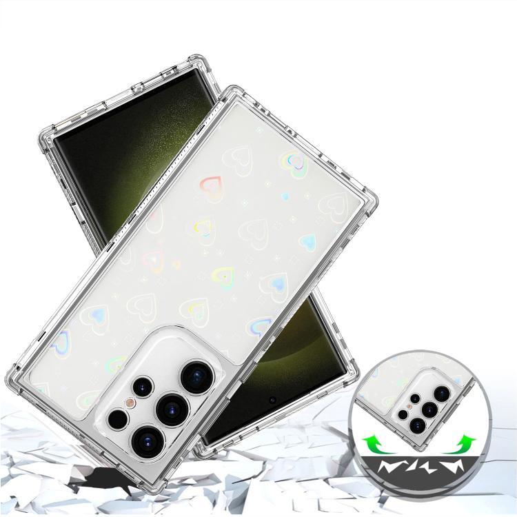 For Samsung Galaxy S24 Ultra 5G Transparent Acrylic Laser Paper Phone Case
