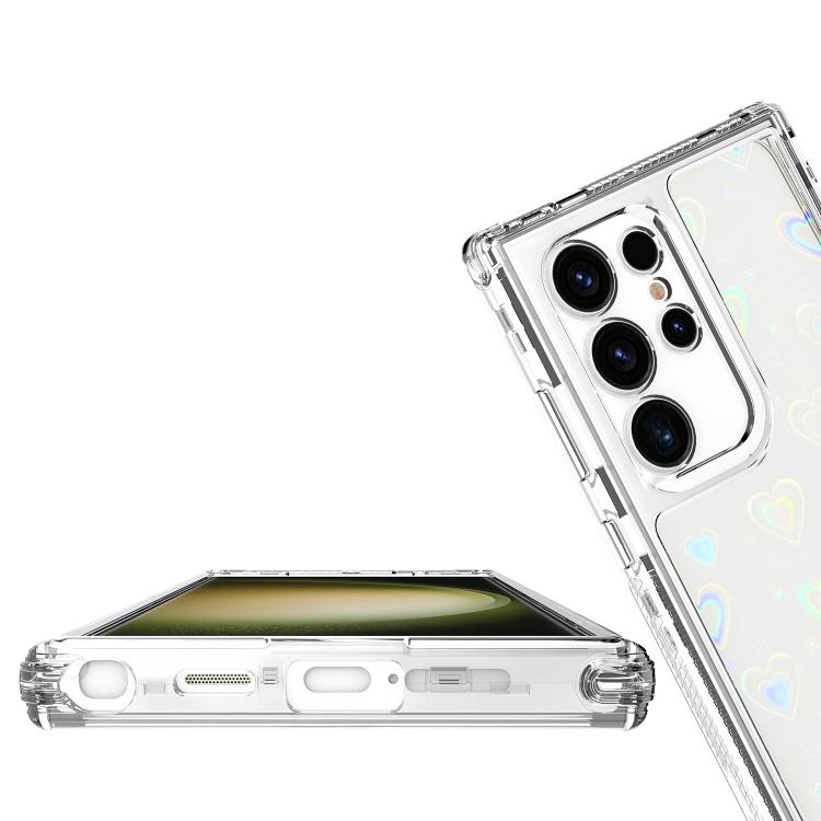 For Samsung Galaxy S24 Ultra 5G Transparent Acrylic Laser Paper Phone Case