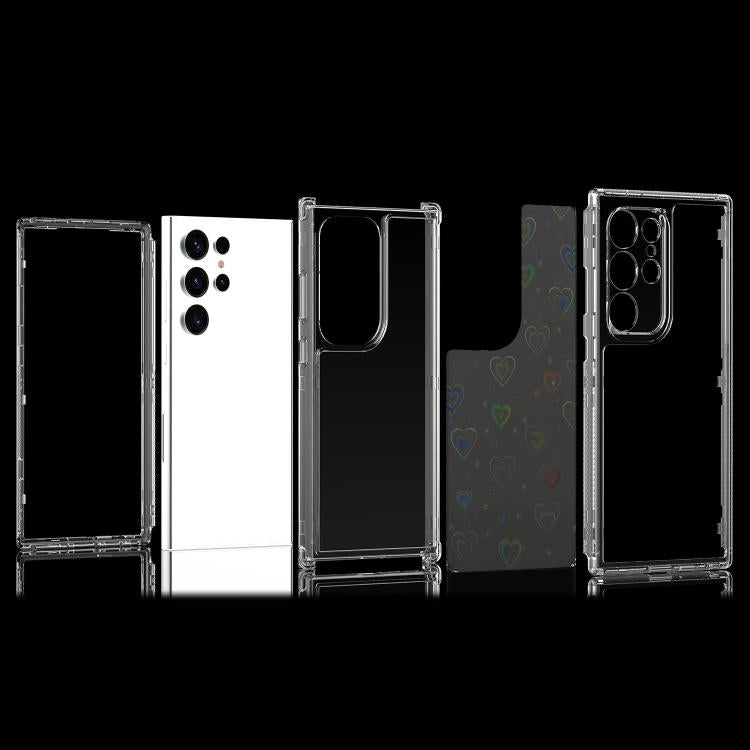 For Samsung Galaxy S24 Ultra 5G Transparent Acrylic Laser Paper Phone Case