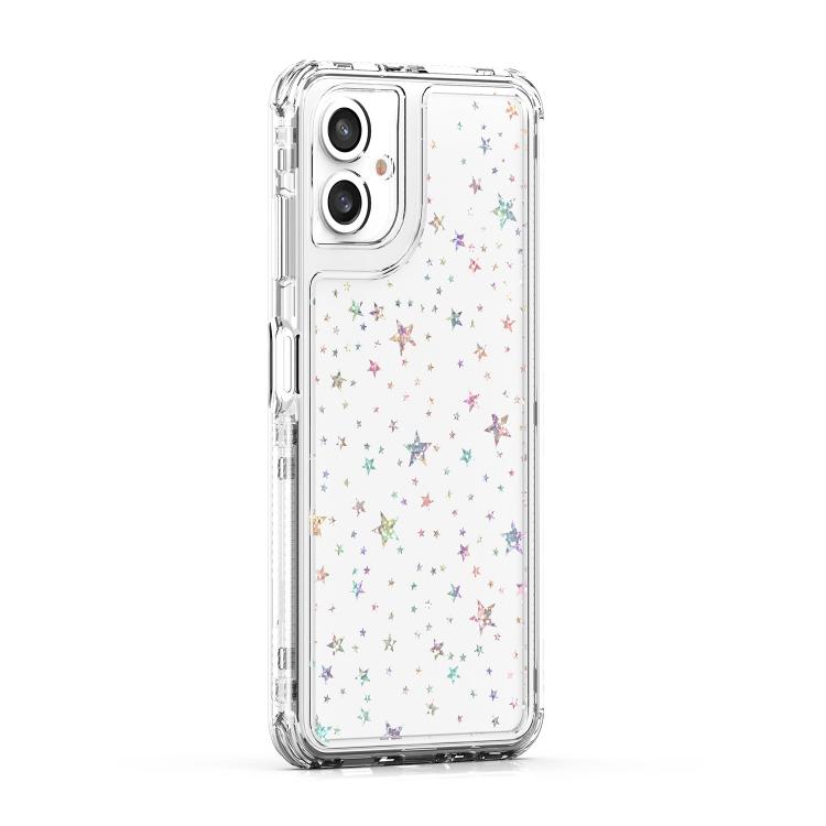 For Samsung Galaxy A06 4G Transparent Acrylic Laser Paper Phone Case