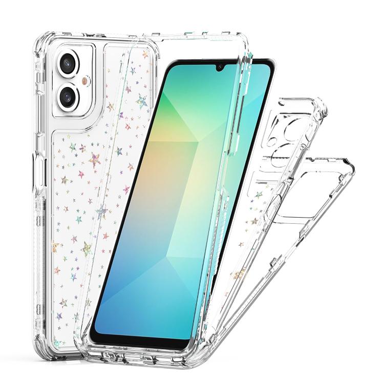 For Samsung Galaxy A06 4G Transparent Acrylic Laser Paper Phone Case