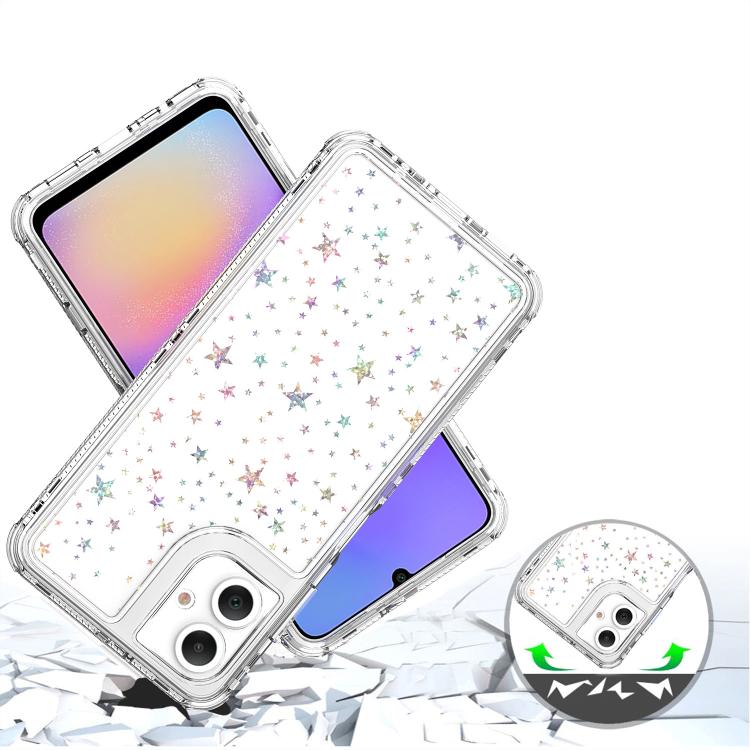 For Samsung Galaxy A06 4G Transparent Acrylic Laser Paper Phone Case