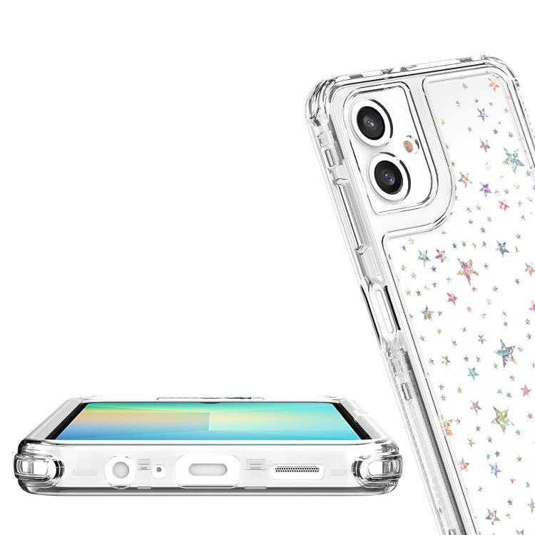For Samsung Galaxy A06 4G Transparent Acrylic Laser Paper Phone Case