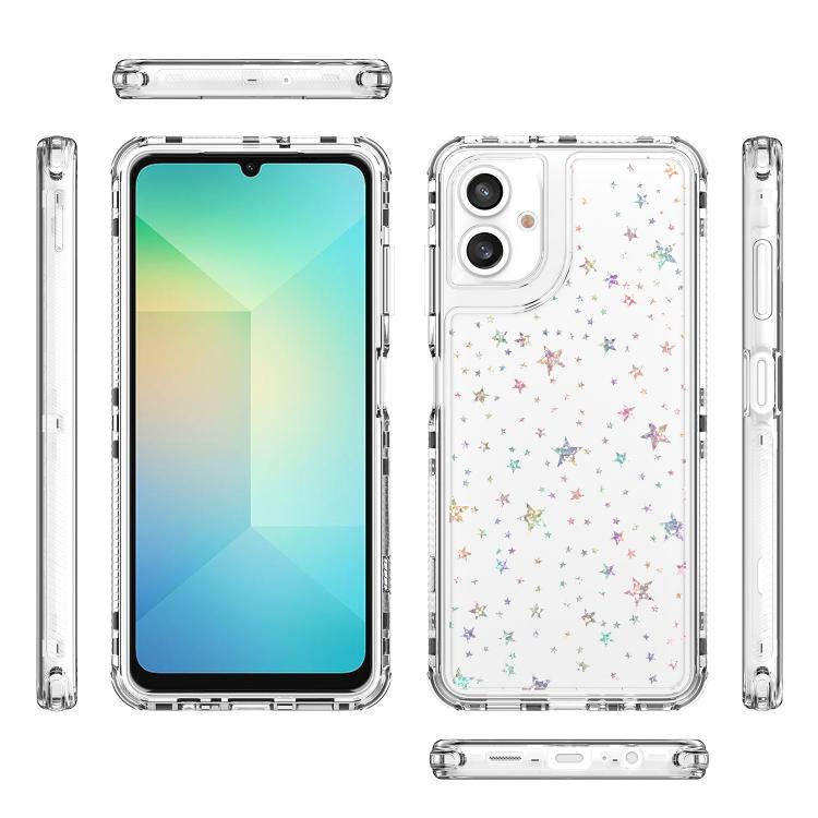 For Samsung Galaxy A06 4G Transparent Acrylic Laser Paper Phone Case