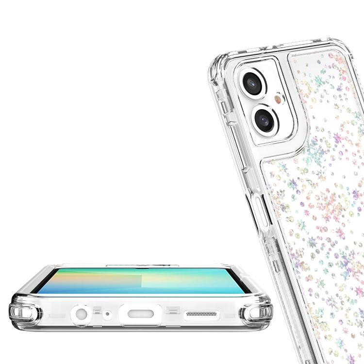 For Samsung Galaxy A06 4G Transparent Acrylic Laser Paper Phone Case