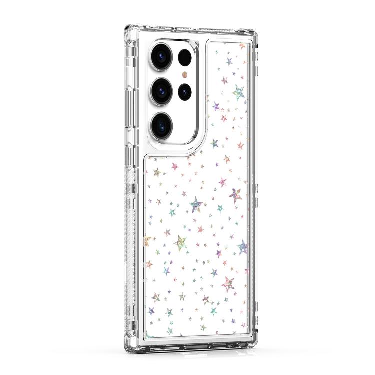 For Samsung Galaxy S23 Ultra 5G Transparent Acrylic Laser Paper Phone Case